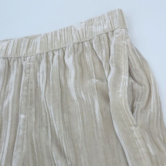 Eileen Fisher Wide Leg Pants Womens Size Petite Large Beige Velvet Lagenlook - Picture 3 of 9